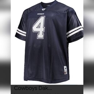 Dallas Cowboys #4 Prescott Men's Navy Football Jersey. Sz 2XL